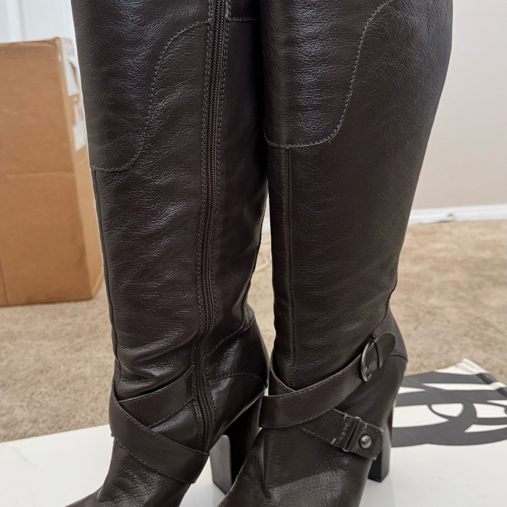 Nine West Brown Leather Heeled Boots
